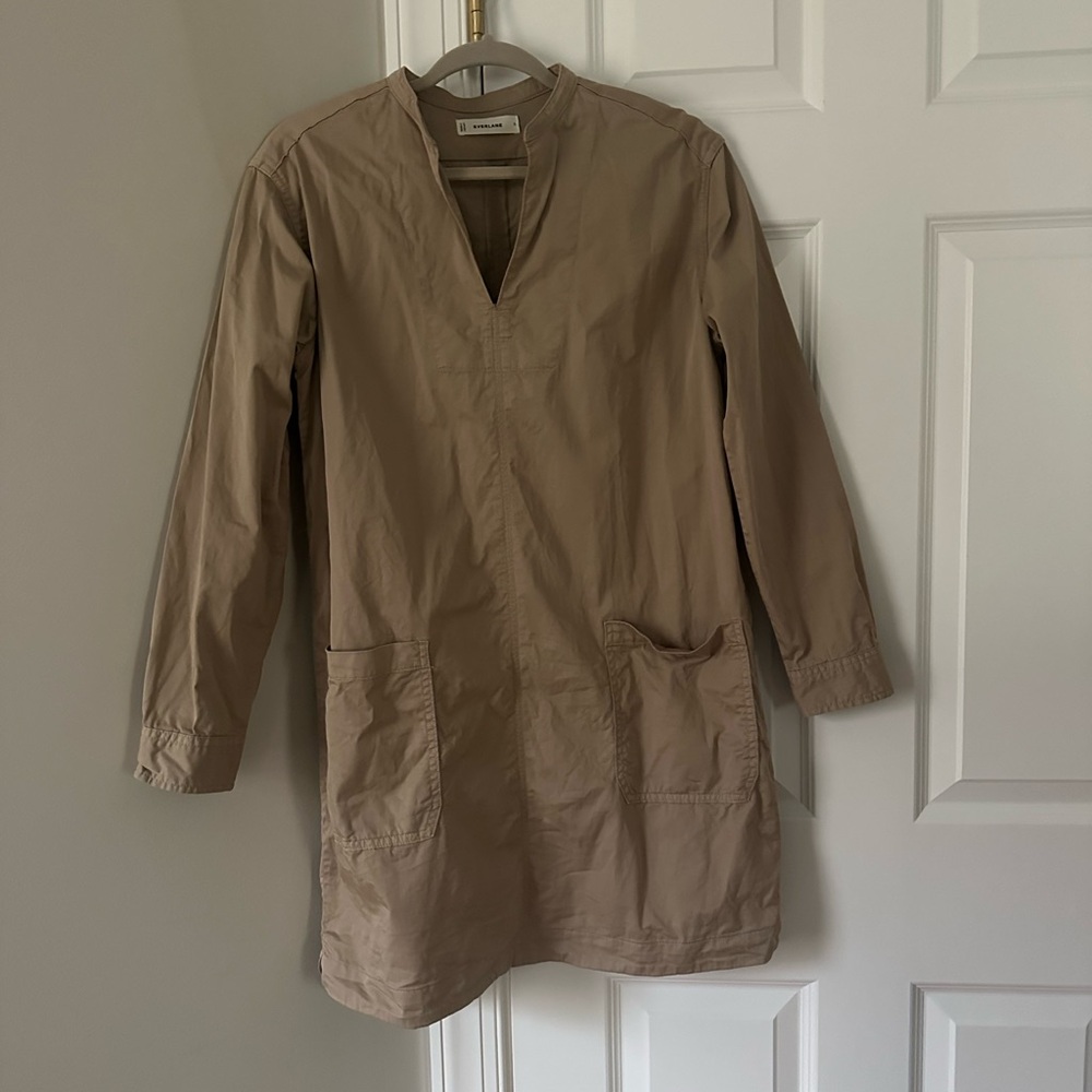 Everlane Beige Utility Long Sleeve Dress S